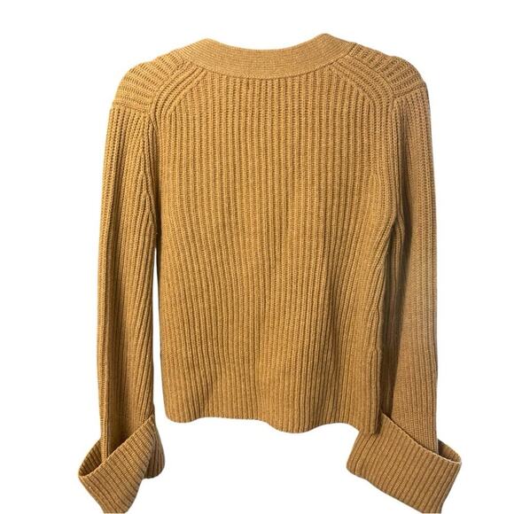 Banana Republic Extra Fine Merino Wool/Cashmere Blend Sweater, Tan, Preppy, XS - Picture 3 of 5